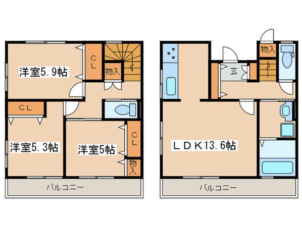 マロンリーフの物件間取画像